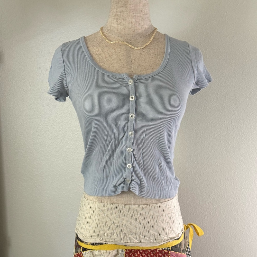 Brandy Melville Sky Blue Button-Down Top